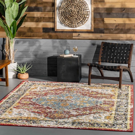 Nuloom Indoor/Outdoor Transitional Medallion Muriel Area Rug 6ft MEBE03A-S606
